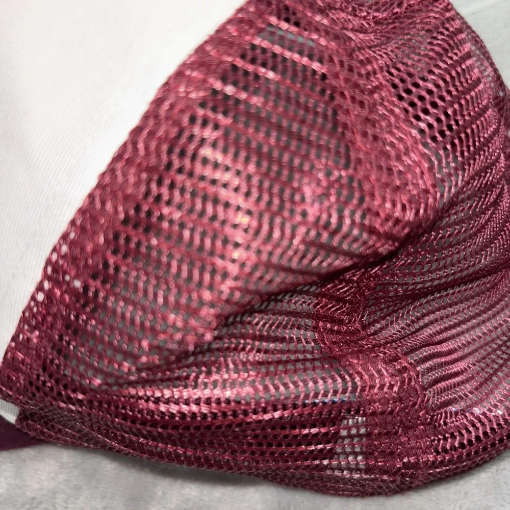 Southern Tide The Skipjack Hat Adult Snapback Burgundy White Mesh Cap see pics
